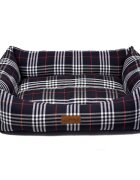 4DOG Deluxe Danish pat dreptunghiular câini bumbac ortopedic negru XS-S(50x38x19cm)