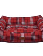 4DOG Deluxe Danish pat dreptunghiular câini bumbac ortopedic roșu S-M(62x44x22cm)