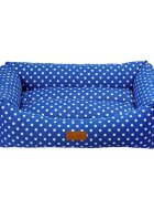 4DOG Deluxe Makarons pat dreptunghiular câini bumbac impermeabil albastru S-M(62x44x22cm)