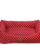 4DOG Deluxe Makarons pat dreptunghiular câini bumbac impermeabil roșu XS-S(50x38x19cm)