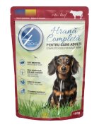 4DOG XS-XL Vită plic hrană umedă câini (în sos) 100g