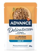 Advance Delicatessen Pui plic hrană umedă pisici (în sos) 85g