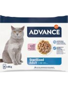 Advance Sterilised Curcan plic hrană umedă pisici sterilizate (în sos) multipack 85g x 4buc
