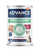 ADVANCE VETERINARY DIETS Hypoalergenic XS-XL Miel dietă veterinară conservă hrană umedă câini alergii (pate) 400g