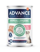 ADVANCE VETERINARY DIETS Hypoalergenic XS-XL Porc dietă veterinară conservă hrană umedă câini alergii (pate) 400g