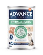 ADVANCE VETERINARY DIETS Hypoalergenic XS-XL Rață dietă veterinară conservă hrană umedă câini alergii (pate) 400g