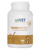 adVET DermProtect Twist Off supliment piele & blană câini capsule DermProtect Twist Off XS-XL supliment piele & blană câini și pisici flacon 60 capsule