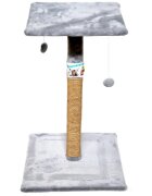 Agility ansamblu de joacă pisici 1 etaj lemn și pluș elemente de zgâriat elemente atârnate gri 85cm