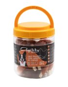 Agility Bețe din Piele Înfășurate XS-XL Pui punguță recompense câini 500g