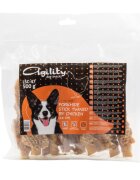 Agility Bețișoare de 16 cm din Piele Împletite XS-XL Porc și Pui găletușa recompense câini 500g