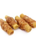 Agility Bețișoare din Piele Împletite XS-XL Porc și Pui punguță recompense câini 500g