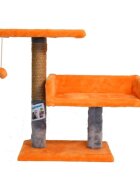 Agility Canapea ansamblu de joacă pisici 2 etaje lemn și pluș elemente de zgâriat elemente atârnate portocaliu 70cm
