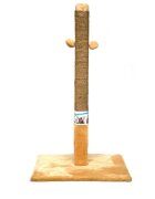 Agility Ciucuri stâlp de zgâriat cilindric pisici lemn și sisal elemente atârnate bej 45x45x85cm