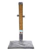 Agility Ciucuri stâlp de zgâriat cilindric pisici lemn și sisal elemente atârnate gri 45x45x85cm