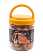 Agility Ruladă XS-XL Cod și Pui punguță recompense câini 500g