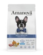AMANOVA Adult Sensitive XS-XL Miel hrană uscată monoproteică fără cereale câini piele & blană sistem digestiv 2kg