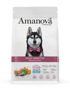 AMANOVA Adult Sensitive XS-XL Somon hrană uscată monoproteică fără cereale câini piele & blană sistem digestiv 2kg