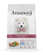 AMANOVA Puppy Sensitive XS-XL Somon hrană uscată monoproteică fără cereale câini junior piele & blană sistem digestiv 7kg