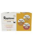 Applaws Chicken Selection Pui bol hrană umedă pisici (în supă) multipack 60g x 8buc