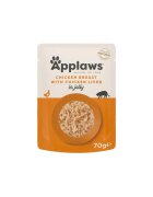Applaws Piept Pui și Ficat plic hrană umedă pisici (în aspic) 70g Piept Pui și Ficat plic hrană umedă pisici (în aspic) bax 70g x 16buc