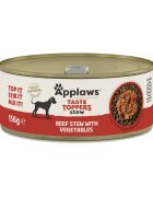 Applaws Taste Toppers Stew Tocăniță XS-XL Vită și Legume conservă hrană umedă fără cereale câini (topping) 156g