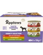 Applaws Taste Toppers Stew Variety Selection XS-XL Pui și Vită conservă hrană umedă fără cereale câini (în sos) multipack 156g x 8buc
