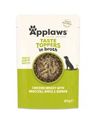 Applaws Taste Toppers XS-XL Pui și Legume plic hrană umedă câini (în supă) 85g