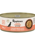 Applaws Taste Toppers XS-XL Pui și Somon conservă hrană umedă câini (în supă) 156g