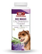 Bio Petactive Bio Magic șampon pudră câini fără clătire Lavanda flacon 150g