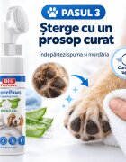 Bio Petactive Pure Paws Cleansing Foam XS-XL îngrijire pentru lăbuțe spumă câini Aloe Vera flacon cu aplicator 150ml