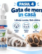 Bio Petactive Pure Paws Cleansing Foam XS-XL îngrijire pentru lăbuțe spumă câini Aloe Vera flacon cu aplicator 150ml