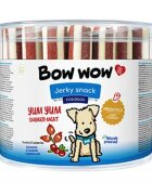 Bow Wow Jerky Snack Smoked Meat S-XL Carne găletușa recompense câini 35buc 1400g