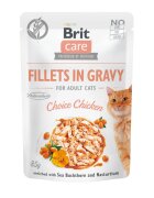 Brit Care Fillets In Gravy Pui plic hrană umedă fără cereale pisici (în sos) 85g
