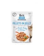 Brit Care Fillets in Jelly Curcan și Creveți plic hrană umedă fără cereale pisici (în aspic) 85g