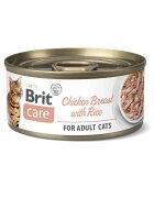 Brit Care Fillets Pui cu Orez conservă hrană umedă conținut redus cereale pisici (în suc propriu) 70g
