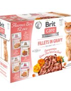 Brit Care Flavour Box Fillet In Gravy 4 arome plic hrană umedă fără cereale pisici (în sos) 85g x 12