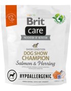 Brit Care Hypoallergenic Dog Show Champion XS-XL Somon și Hering hrană uscată monoproteică câini sistem imunitar & alergii 1kg