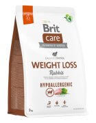 Brit Care Hypoallergenic Weight loss XS-XL Iepure hrană uscată câini sistem imunitar & alergii obezitate 3kg
