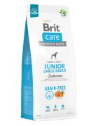 Brit Care L-XL Somon hrană uscată fără cereale câini junior piele & blană Care Grain-Free Junior Large Breed L-XL Somon hrană uscată fără cereale câini junior piele & blană 12kg
