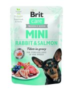 Brit Care Mini XS-S File Iepure și Somon plic hrană umedă câini (în sos) 85g