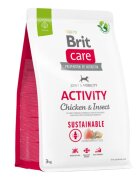 Brit Care Sustainable Activity XS-XL Pui și Insecte hrană uscată câini activitate intensă sistem articular 3kg