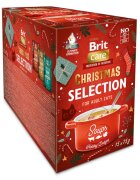 Brit Christmas Selection Soups Holiday Delight Pește Vită și Curcan plic hrană umedă fără cereale pisici (topping) multipack 75g x 15buc