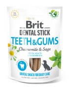 Brit Dental Stick Teeth & Gums Mușetel și Salvie XS-XL punguță recompense funcționale câini sensibilități dentare 120g