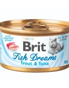 Brit Fish Dreams Păstrăv și Ton conservă hrană umedă pisici (în suc propriu) 80g