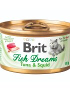 Brit Fish Dreams Ton și Calamar conservă hrană umedă pisici (în suc propriu) 80g