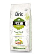 Brit Fresh Run & Work Adult S-XL Rață cu Mei hrană uscată conținut redus cereale câini activitate intensă 12kg