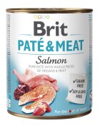 Brit Pate & Meat Somon conservă hrană umedă fără cereale câini (pate cu bucăți de carne) 800g