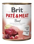 Brit Pate & Meat Vită conservă hrană umedă fără cereale câini (pate cu bucăți de carne) 800g