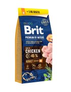 Brit Premium By Nature Adult Medium Breed M Pui hrană uscată câini 15kg+3kg GRATUIT