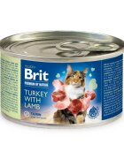 Brit Premium By Nature Curcan și Miel conservă hrană umedă fără cereale pisici (pate) 200g
